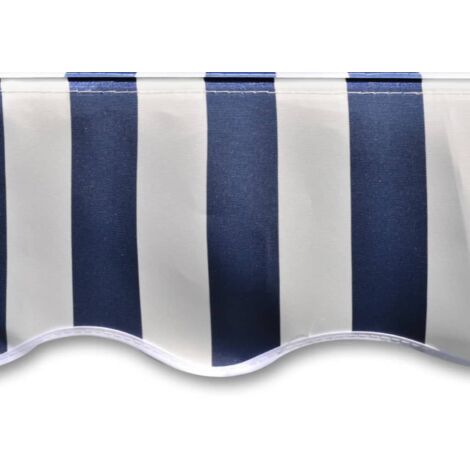 vidaXL Toit d'auvent Toile Bleu et blanc 4x3 m (Cadre non inclus)