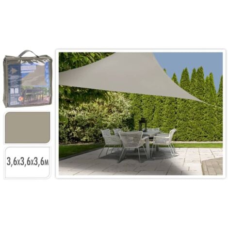 ProGarden Toile d'ombrage 3,6x3,6x3,6 m Sable Triangle