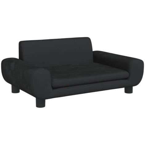 Vidaxl – Canapé pour enfants noir 70x45x33 cm – Velours doux – Cadre en bois de pin massif – Confort optimal et sécurité renforcée