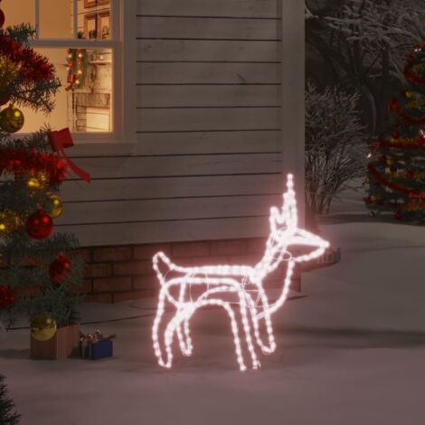 vidaXL Renne de Noël Blanc chaud 60x30x60 cm