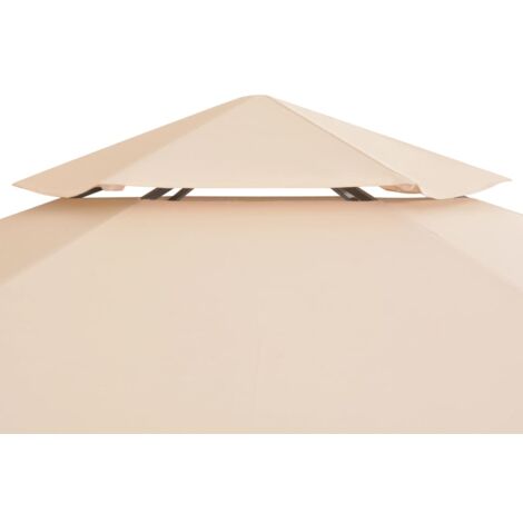 vidaXL Chapiteau tente de jardin Hexagonal Beige 323 x 265 cm