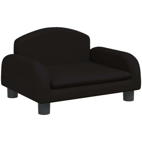 Vidaxl – Canapé pour enfants noir 50x40x30 cm – Tissu 100% polyester – Bois de pin massif – Rembourré pour confort et sécurité (1/6)