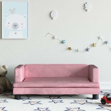 Canapé pour enfants rose 80x45x30 cm velours vidaXL