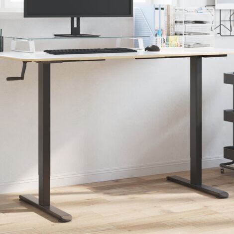Cadre de bureau debout noir (94-135)x60x(70-114) cm acier