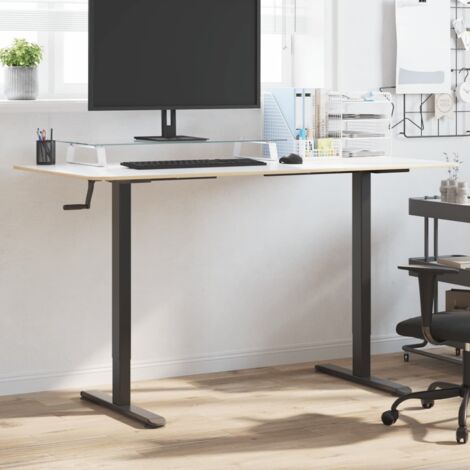 Cadre de bureau debout noir (94-135)x60x(70-114) cm acier