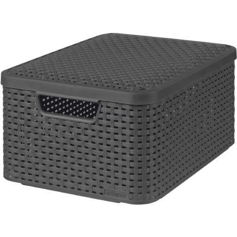 Curver Boîte de rangement avec couvercle Style M 18L Argenté métallisé