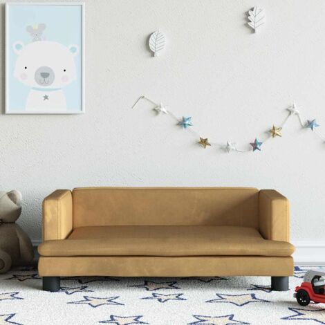 Canapé pour enfants marron 80x45x30 cm velours vidaXL