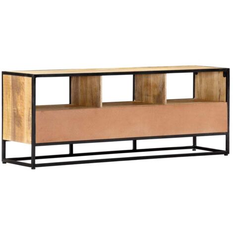 Meuble Tv Bois De Manguier Solide 110X30X40 Cm