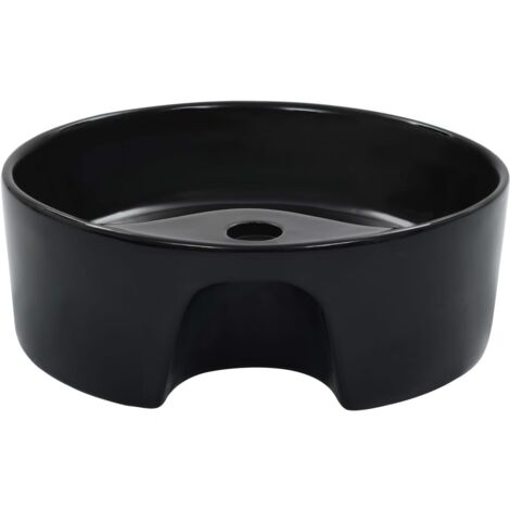 Lavabo avec trop-plein 36x13 cm Céramique Noir
