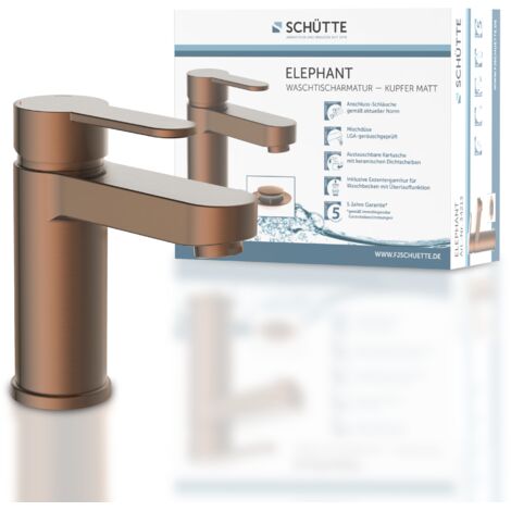 Schütte – Robinet mitigeur de lavabo en cuivre mat – Hauteur 160 mm – Mousseur intégré pour jet fluide – Montage rapide haute pression (1/10)