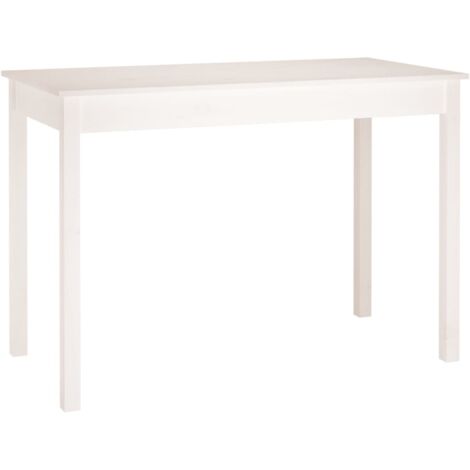 vidaXL Table à manger Blanc 110x55x75 cm Bois massif de pin