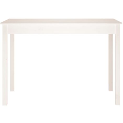 vidaXL Table à manger Blanc 110x55x75 cm Bois massif de pin