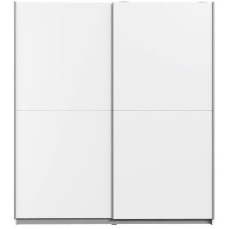 Armoire de chambre ULOS blanc 170,3x61,2x190,5 cm – 2 portes coulissantes – 5 tablettes et 2 tringles – Fabrication européenne