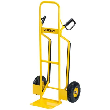 Stanley – Chariot diable pliable 250 kg – Acier avec roues pneumatiques – Poignée ergonomique pour terrains accidentés – Rangement compact - HT524