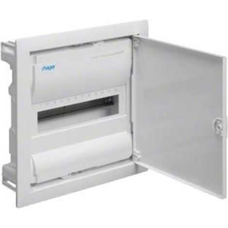Hager – Tableau équipé à encastrer 1X12 modules – VU12NC – IP30 – Fixation DIN43870 – Pour installations électriques professionnelles