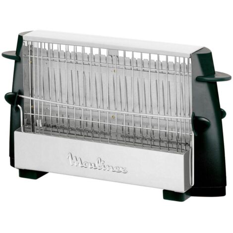 Moulinex – Grille-pain 2 fentes 760W – Acier inoxydable – Design vintage – Dimensions 31 x 9 x 16.5 cm – Thermostat illimité - a15453