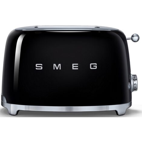 Smeg – Grille-pain noir 2 fentes extra-larges 950 W – 6 niveaux de brunissage – Tiroir ramasse-miettes amovible – Design rétro années 50 - TSF01BLEU