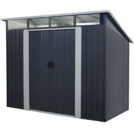 Abri de jardin métal 4,59 m² – Structure en acier galvanisé – Panneaux traités anti-corrosion – Kit d'ancrage inclus