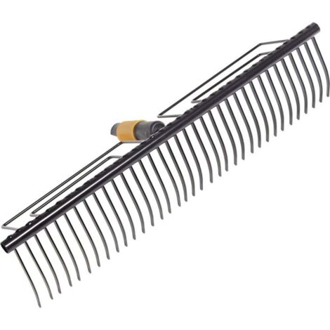 Fiskars – Râteau QuikFit 580 mm 35 dents – Acier au carbone trempé – Nettoyage rapide des débris – Compatible avec manches QuikFit
