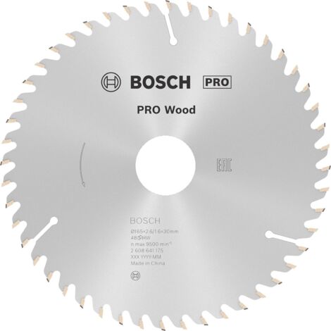Bosch – Lame de scie circulaire pour bois dur 165mm – Alésage 30mm – 48 dents carbure – Coupe nette et précise – 2608641175