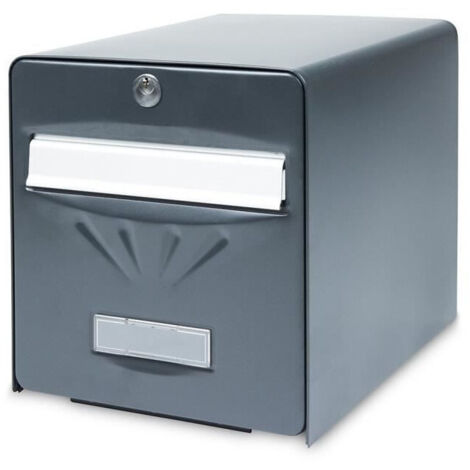 Boîte aux lettres balnéaire en acier galvanisé – 2 portes – Ouverture verticale – Charnières inox – Résistante à l'abrasion – Gris anthracite – Burg Wachter (1/3)