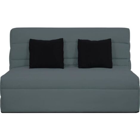 Dunlopillo – Banquette BZ 2 places en gris – Matelas Slyde 188x138cm – Épaisseur 13cm en mousse polyuréthanne – Housse antiacarien et antibactérien (1/5)