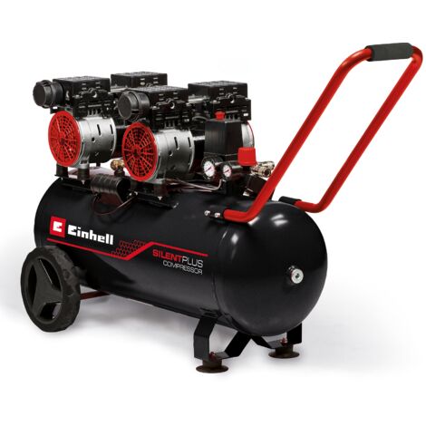 Einhell Compresseur à air silencieux TE-AC 270/50 Silent Plus (1500W, Cuve de 50 L, Pression 8bar, Débit d'aspiration 270l/min, Moteur sans huile, Réducteur de pression)
