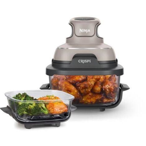 Ninja – Friteuse sans huile portable 1,4 L et 3,8 L – 1700 W – 4 programmes – Récipients en verre borosilicate – Nettoyage facile