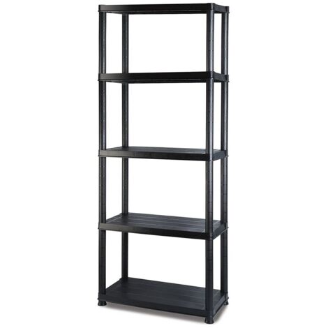Marbueno Étagère Plastique Noir 5 Étagères 61x31x171 cm (1/4)