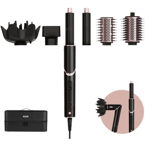 Sharkninja FlexStyle 5-in-1 sèche-cheveux noir rose
