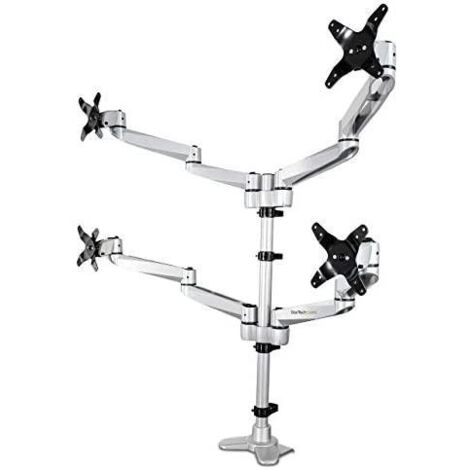 Startech ARMQUADPS Support de Montage Argenté Quatre Moniteurs (1/3)