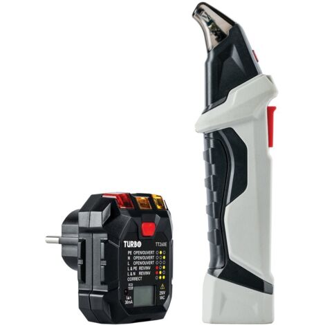 Testeur de tension et localisation de fusible 2 en 1 – Indications visuelles et sonores – Fonctionne de 90 à 250 V AC – Émetteur sans batterie – Turbotronic