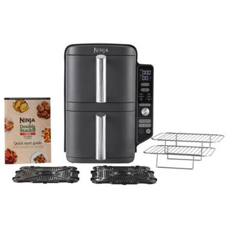 Ninja – Friteuse sans huile 9,5 L 2470 W – Double tiroir – 6 modes de cuisson – Cuisson rapide avec 75 % de matières grasses en moins - SL400EU