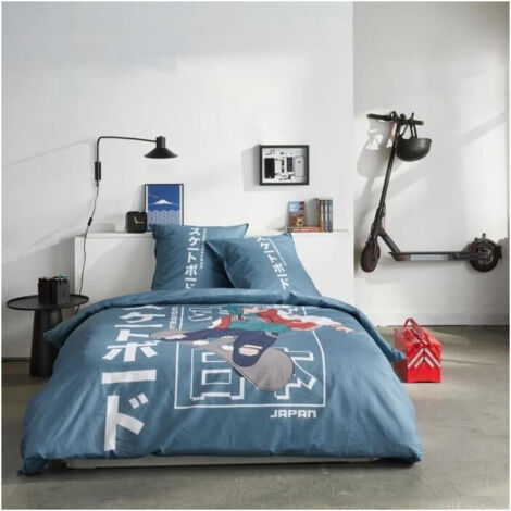 Today JAVA parure de lit bleu 240x220 cm coton (1/4)