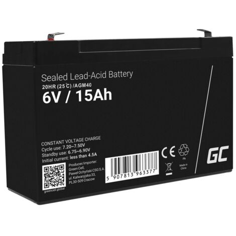Green cell agm40 batterie 6 volts 15 ah pour onduleurs