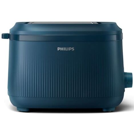 Philips – Grille-pain 2 fentes XL 900W – Design bleu élégant – Réchauffe-viennoiseries intégré – 8 niveaux de dorure personnalisables - HD2511
