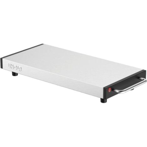 Chauffe-plats 58845 en acier inoxydable – Puissance 1100 W – Surface 40 x 20 cm – Mémoire thermique pour maintien au chaud – Unold