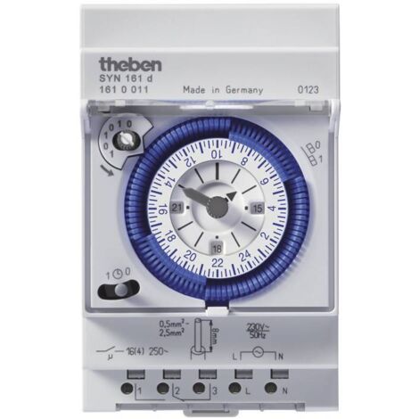 Theben – Programmateur horaire analogique pour rail DIN – Alimentation 230V – Intensité 16A – Programmation quotidienne 96 segments – Température -20 à +55°C - W09333