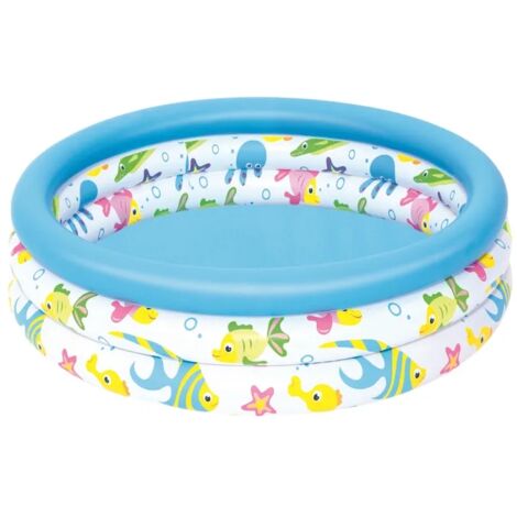 Bestway Piscine Gonflable Enfant 3 Anneaux Coral 102x25 cm +2 Ans Jardin 51008