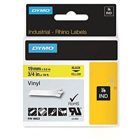 DYMO Schriftbandkassette Rhino ID1 18433 19mmx5,5m sw auf ge (1/5)