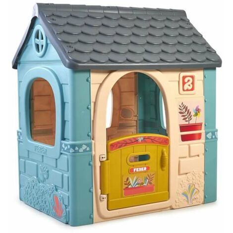 Cabane de jardin pour enfant – Maisonnette anti-UV en plastique renforcé – Dimensions 108 x 85 x 124 cm – Pour enfants de 2 à 6 ans – Feber