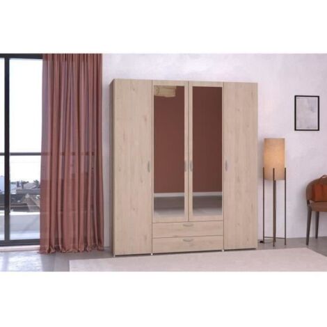 Parisot Varia armoire 4 portes 2 tiroirs chêne brun (1/5)
