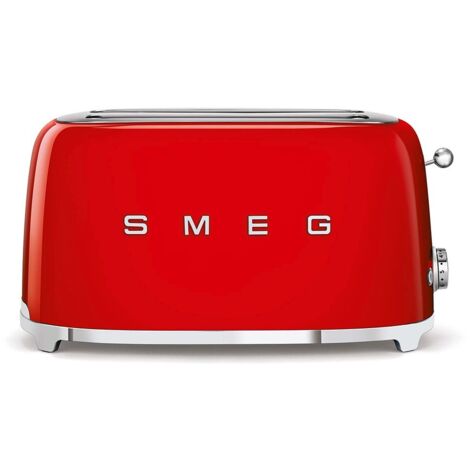 SMEG Grille-pain TSF02RDEU, 1500 W, acier inoxydable, 2 fentes, rouge