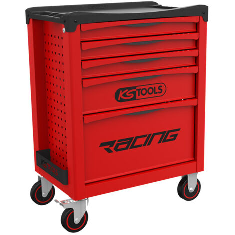 KS Tools - Servante d'atelier 5 tiroirs RACING - chariot d'ateleir - desserte d'atelier vide - 855.0005