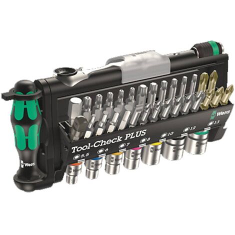 Wera – Ensemble de tournevis 39 pièces – Porte-embouts Rapidaptor – Cliquet à denture fine pour espaces confinés – Acier à outils