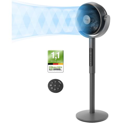 Ventilateur circulateur sur pied silencieux 12 vitesses – Technologie Tri-Cyclonic – Oscillation 120°/90° – Télécommande magnétique – Hauteur ajustable 70-110 cm – Levoit
