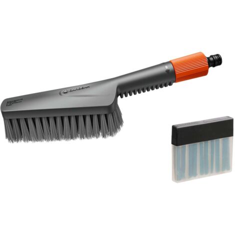 GARDENA Kit brosse de lavage à main S souple + bâtonnets de savon Cleansystem. Surfaces petites et sensibles. (18860-20)