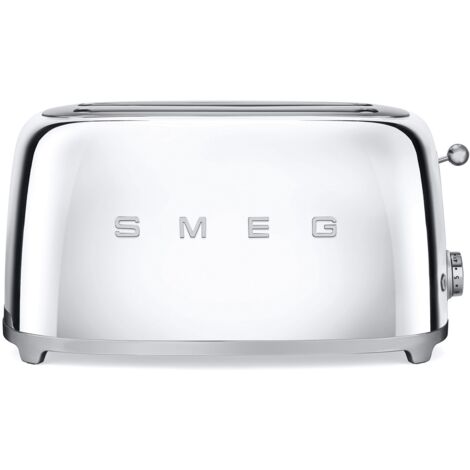 Smeg – Grille-pain 2 fentes TSF02SSEU – Puissance 1500W – Fentes extra-larges 36mm – 6 niveaux de brunissage – Tiroir ramasse-miettes amovible