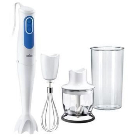 BRAUN Mixeur plongeant avec hachoir Omelette - MQ3025WH - Blanc et Bleu