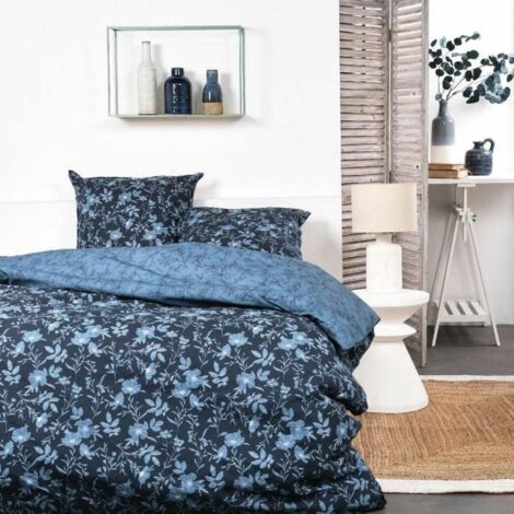 Parure de lit 240x260 cm – 2 personnes – 100% coton – Imprimé floral – Housse de couette et 2 taies d'oreillers 63x63 cm – Today (1/3)